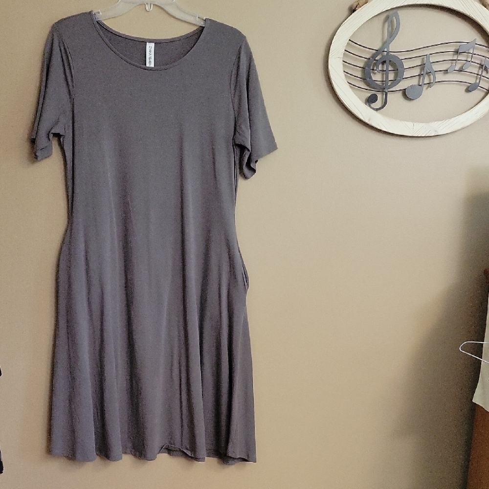 Gray Women's Dress Sz L w/side Pockets